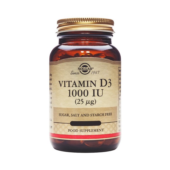 Δώρο Solgar Vitamin D3 1000 IU 25μg Συμπλήρωμα Διατροφή που Βοηθά στην Απορρόφηση του Ασβεστίου και του Φωσφόρου 7caps