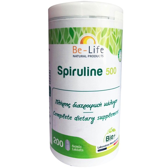 Be-Life Spiruline 500 Συμπλήρωμα Διατροφής για Πλήρη Διατροφική Κάλυψη του Οργανισμού 200 Δισκία