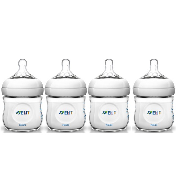 Δώρο Avent Natural Μπιμπερό για Νεογέννητα Πλαστικό Χωρίς BPA 4x125ml