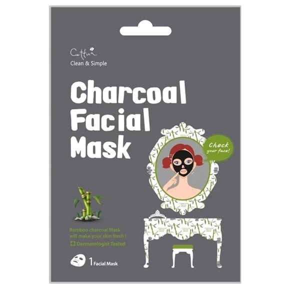 Cettua Charcoal Facial Mask Μάσκα Προσώπου που Καθαρίζει & Συσφίγγει τους Πόρους του Δέρματος, 1 τμχ
