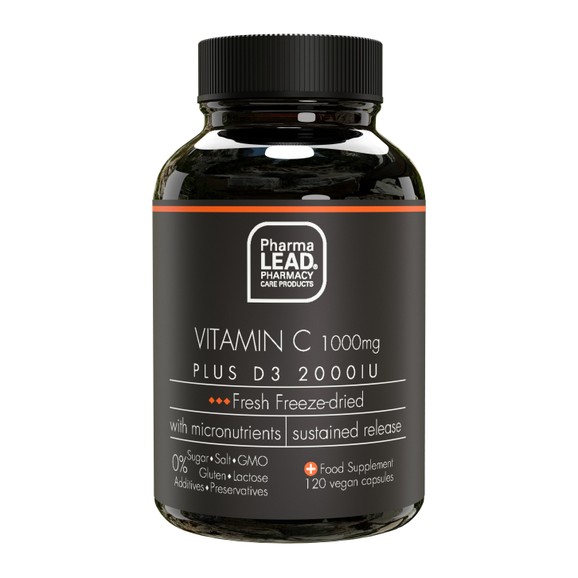 Pharmalead Black Range Vitamin C 1000mg & D3 2000ui 120veg.caps