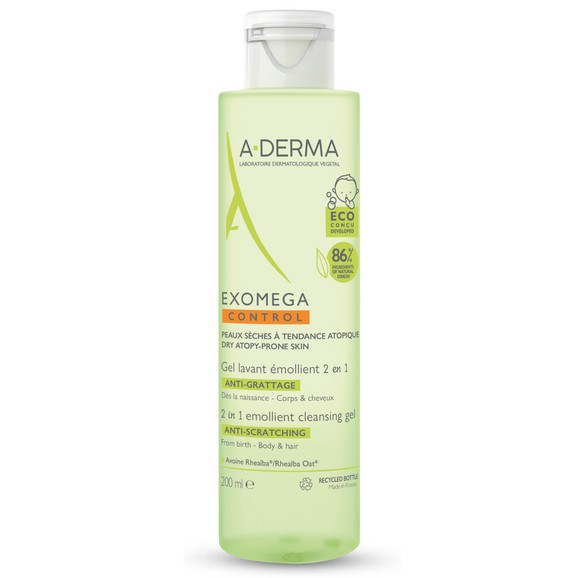 A-Derma Exomega Control 2 in 1 Anti-Scratching Emolient Cleansing Gel 200ml A-Derma Exomega Control 2 in 1 Anti-Scratching Emolient Cleansing Gel 200ml