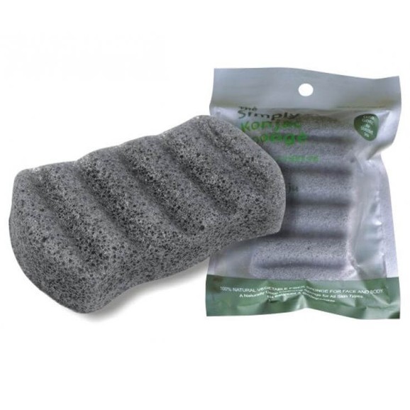 Pure Konjack Six Waves Μαύρο Σφουγγάρι από 100% Φυσικό Konjac