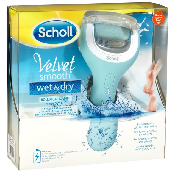 Δώρο Dr Scholl Velvet Smooth Wet & Dry Επαναφορτιζόμενη Αδιάβροχη Ηλεκτρική Λίμα για Απαλά & Όμορφα Πόδια Χωρίς Κόπο