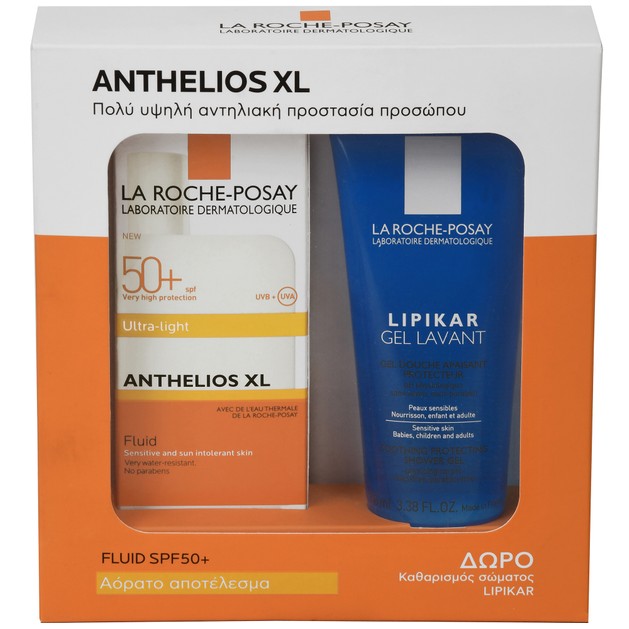 La Roche-Posay Anthelios XL Fluide Ultra-Light Spf50+ 50ml & Δώρο Lipikar Gel Lavant 100ml La Roche-Posay Anthelios XL Fluide Ultra-Light Spf50+ 50ml & Δώρο Lipikar Gel Lavant 100ml