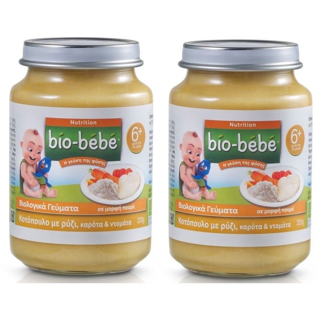 Bio Bebe Nutrition Πακέτο Προσφοράς Βιολογική Βρεφική Τροφή Κοτόπουλο με Ρύζι Καρότα & Ντομάτα Από τον 6ο Μήνα 2x200gr 1+1 Δώρο Bio Bebe Nutrition Πακέτο Προσφοράς Βιολογική Βρεφική Τροφή Κοτόπουλο με Ρύζι Καρότα & Ντομάτα Από τον 6ο Μήνα 2x200gr 1+1 Δώρο