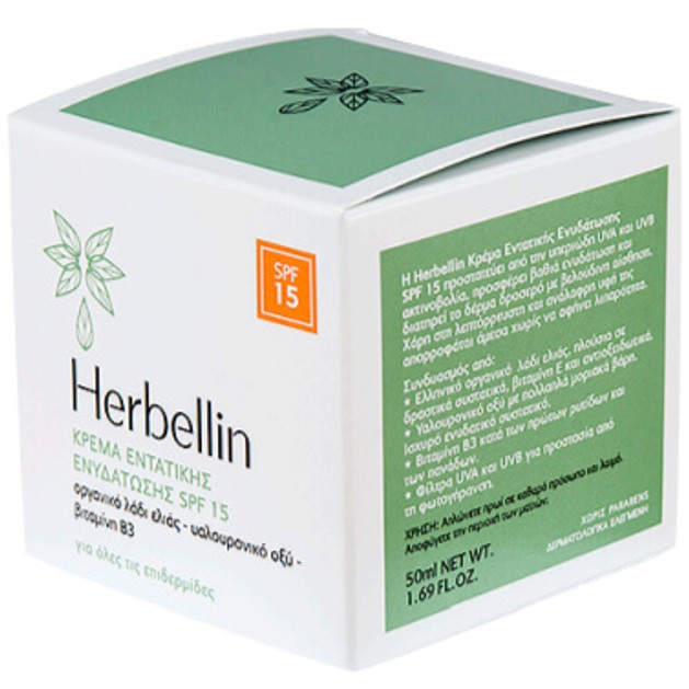 Herbellin Κρέµα Εντατικής Ενυδάτωσης Spf15 με Οργανικό Λάδι Ελιάς, Υαλουρονικό Οξύ & Βιταμίνη Β3 για Όλες τις Επιδερμίδες 50ml Herbellin Κρέµα Εντατικής Ενυδάτωσης Spf15 με Οργανικό Λάδι Ελιάς, Υαλουρονικό Οξύ & Βιταμίνη Β3 για Όλες τις Επιδερμίδες 50ml