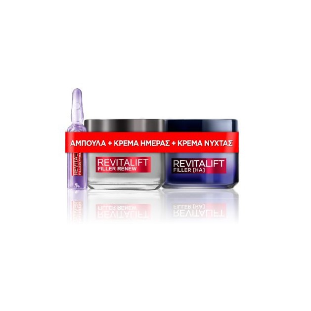 L\'oreal Paris Πακέτο Προσφοράς Revitalift Filler Day Cream 50ml,Revitalift Filler 7 Day 7amp,Revitalift Filler Night Cream 50ml L\'oreal Paris Πακέτο Προσφοράς Revitalift Filler Day Cream 50ml,Revitalift Filler 7 Day 7amp,Revitalift Filler Night Cream 50ml