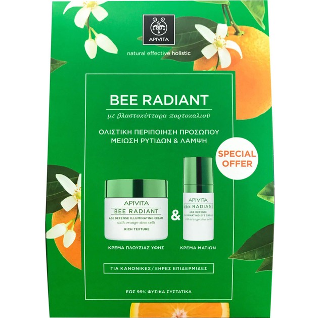 Apivita Πακέτο Προσφοράς Bee Radiant Age Illuminating Day Rich Cream 50ml & Δώρο Eye Cream 15ml Apivita Πακέτο Προσφοράς Bee Radiant Age Illuminating Day Rich Cream 50ml & Δώρο Eye Cream 15ml