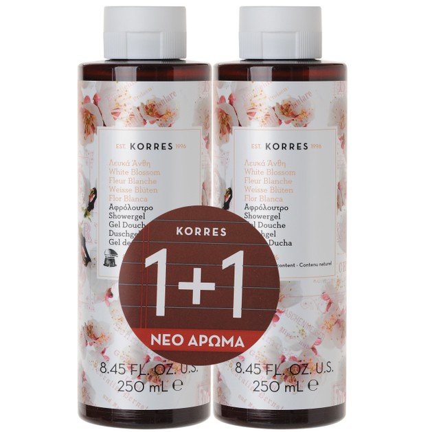 Korres Πακέτο Προσφοράς Showergel White Blossom 1+1 Δώρο 2x250ml Korres Πακέτο Προσφοράς Showergel White Blossom 1+1 Δώρο 2x250ml
