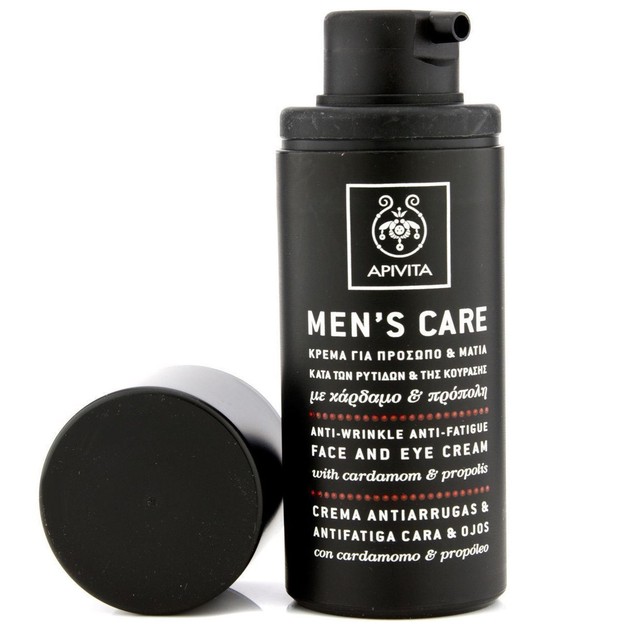 Apivita Mens Care Anti-Wrinkle & Anti-Fatique Face & Eye Cream With Cardamom & Propolis 50ml Apivita Mens Care Anti-Wrinkle & Anti-Fatique Face & Eye Cream With Cardamom & Propolis 50ml