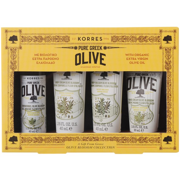 Korres Promo Pure Greek Olive Σετ Άνθη Ελιάς με Αφρόλουτρο 40ml, Κρέμα Σώματος 40ml, Βάλσαμο Σώματος 40ml, Κρέμα Χεριών 30ml Korres Promo Pure Greek Olive Σετ Άνθη Ελιάς με Αφρόλουτρο 40ml, Κρέμα Σώματος 40ml, Βάλσαμο Σώματος 40ml, Κρέμα Χεριών 30ml