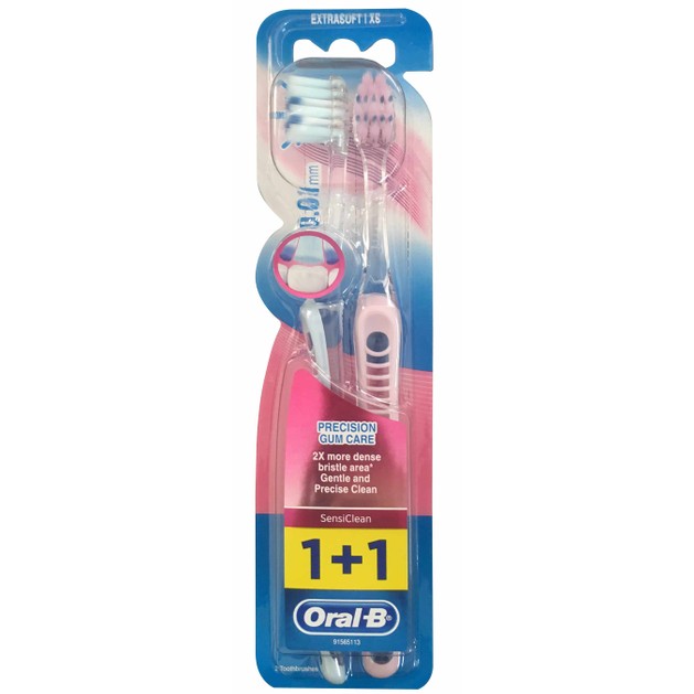 Oral-B Sensitive Clean Precision Gum Care Extra Soft 0.01mm Πολύ Μαλακή Οδοντόβουρτσα για Απαλό Καθαρισμό Ακριβείας 1+1 Δώρο Oral-B Sensitive Clean Precision Gum Care Extra Soft 0.01mm Πολύ Μαλακή Οδοντόβουρτσα για Απαλό Καθαρισμό Ακριβείας 1+1 Δώρο