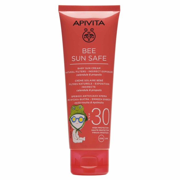 Apivita Bee Sun Safe Baby Sun Cream Natural Filters - Indirect Exposure With Calendula & Propolis Spf30, 100ml Apivita Bee Sun Safe Baby Sun Cream Natural Filters - Indirect Exposure With Calendula & Propolis Spf30, 100ml