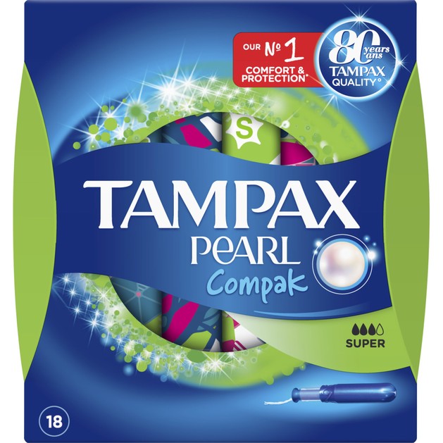 Tampax Compak Pearl Super Με Απλικατέρ Υψηλής Απορροφητικότητας για Μέτρια Έως Μεγάλη Ροή 18 τεμάχια Tampax Compak Pearl Super Με Απλικατέρ Υψηλής Απορροφητικότητας για Μέτρια Έως Μεγάλη Ροή 18 τεμάχια