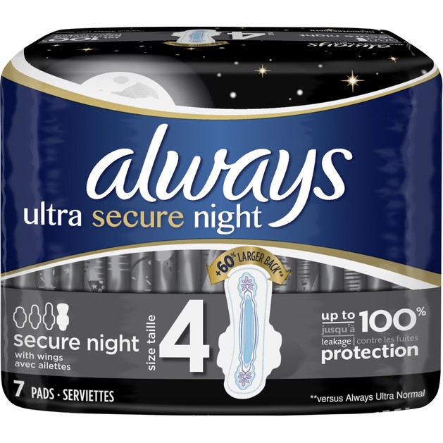 Always Σερβιέτες Ultra Secure Night Αίσθηση Καθαριότητας και Φρεσκάδας για Μέχρι και 8 Ώρες 7 τεμάχια Always Σερβιέτες Ultra Secure Night Αίσθηση Καθαριότητας και Φρεσκάδας για Μέχρι και 8 Ώρες 7 τεμάχια