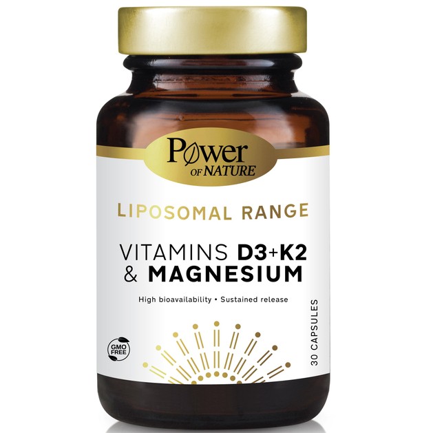 Power of Nature Liposomal Range Vitamins D3 + K2 & Magnesium 30 Caps Power of Nature Liposomal Range Vitamins D3 + K2 & Magnesium 30 Caps