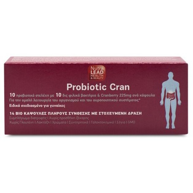 NutraLead Probiotic Cran Συμπλήρωμα Διατροφής Προβιοτικών για την Ομαλή Λειτουργία του Ουροποιητικού Συστήματος 14caps NutraLead Probiotic Cran Συμπλήρωμα Διατροφής Προβιοτικών για την Ομαλή Λειτουργία του Ουροποιητικού Συστήματος 14caps