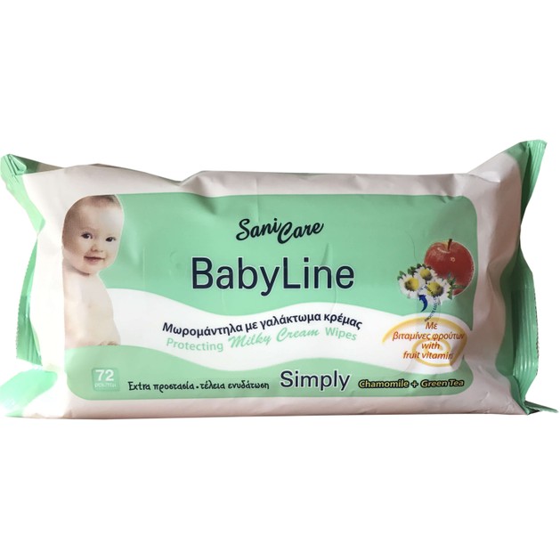 SaniCare Babyline Simply Υγρά Μωρομάντηλα 72 Τεμάχια SaniCare Babyline Simply Υγρά Μωρομάντηλα 72 Τεμάχια
