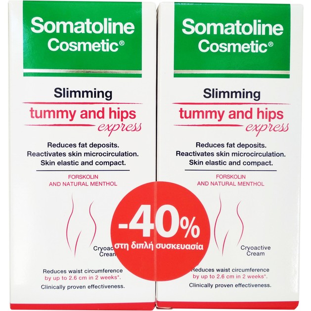 Somatoline Πακέτο Προσφοράς Slimming Tummy and Hips Express Αγωγή Αδυνατίσματος για Κοιλιά & Γοφούς 2x150ml σε Ειδική Τιμή Somatoline Πακέτο Προσφοράς Slimming Tummy and Hips Express Αγωγή Αδυνατίσματος για Κοιλιά & Γοφούς 2x150ml σε Ειδική Τιμή