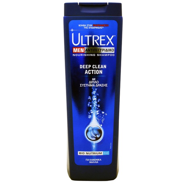 Ultrex Men Deep Clean Action Αντιπιτυριδικό Σαμπουάν με Διπλό Σύστημα Δράσης, για Κανονικά Μαλλιά 360ml Ultrex Men Deep Clean Action Αντιπιτυριδικό Σαμπουάν με Διπλό Σύστημα Δράσης, για Κανονικά Μαλλιά 360ml