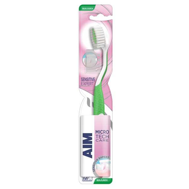 Aim Sensitive Expert Microtech Care Soft Οδοντόβουρτσα Μαλακή με Εύκαμπτες Ίνες για Αποτελεσματικό Καθαρισμό, σε Διάφορα Χρώματα Aim Sensitive Expert Microtech Care Soft Οδοντόβουρτσα Μαλακή με Εύκαμπτες Ίνες για Αποτελεσματικό Καθαρισμό, σε Διάφορα Χρώματα