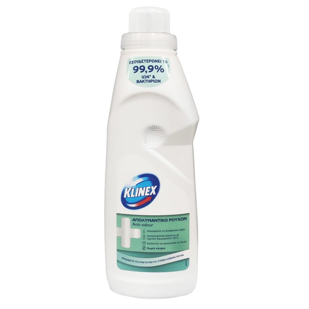 Klinex Υγρό Απολυμαντικό Ρούχων Χωρίς Χλώριο Anti-Odour 12 Μεζούρες 1.2Lt Klinex Υγρό Απολυμαντικό Ρούχων Χωρίς Χλώριο Anti-Odour 12 Μεζούρες 1.2Lt