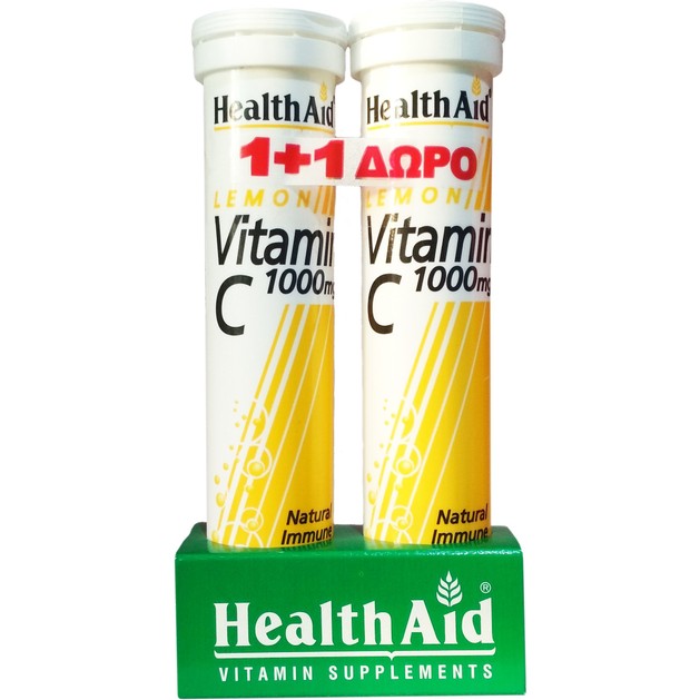Health Aid Πακέτο Προσφοράς Vitamin C Lemon 1000mg 20eff.tabs & Δώρο Vitamin C Lemon 1000mg 20eff.tabs Health Aid Πακέτο Προσφοράς Vitamin C Lemon 1000mg 20eff.tabs & Δώρο Vitamin C Lemon 1000mg 20eff.tabs