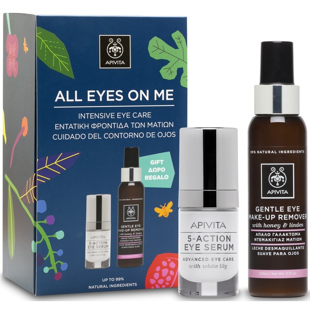 Apivita Box All Eyes On Me 5-Action Eye Serum Ορός Εντατικής Φροντίδας των Ματιών 15ml & Δώρο Gentle Eye Make-Up Remover 100ml Apivita Box All Eyes On Me 5-Action Eye Serum Ορός Εντατικής Φροντίδας των Ματιών 15ml & Δώρο Gentle Eye Make-Up Remover 100ml