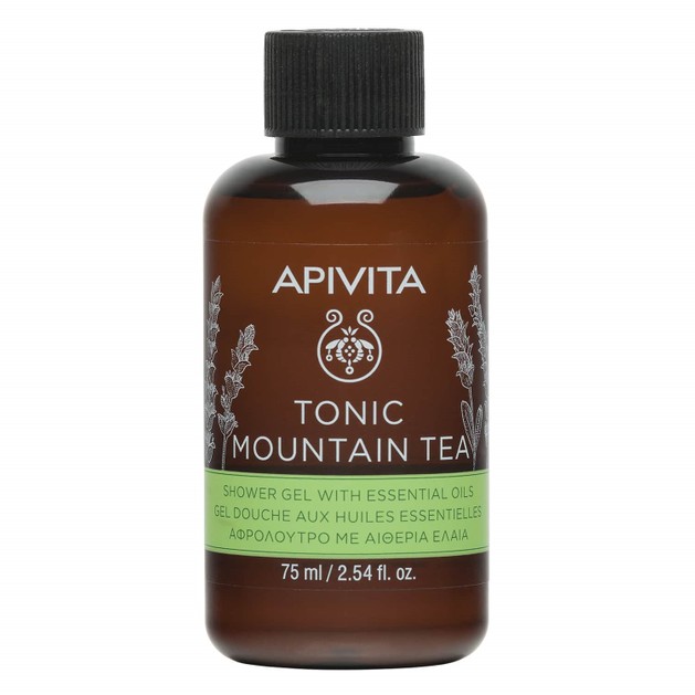 Apivita Tonic Mountain Tea Mini Shower Gel With Esssential Oils Αφρόλουτρο με Αιθέρια Έλαια 75ml Apivita Tonic Mountain Tea Mini Shower Gel With Esssential Oils Αφρόλουτρο με Αιθέρια Έλαια 75ml
