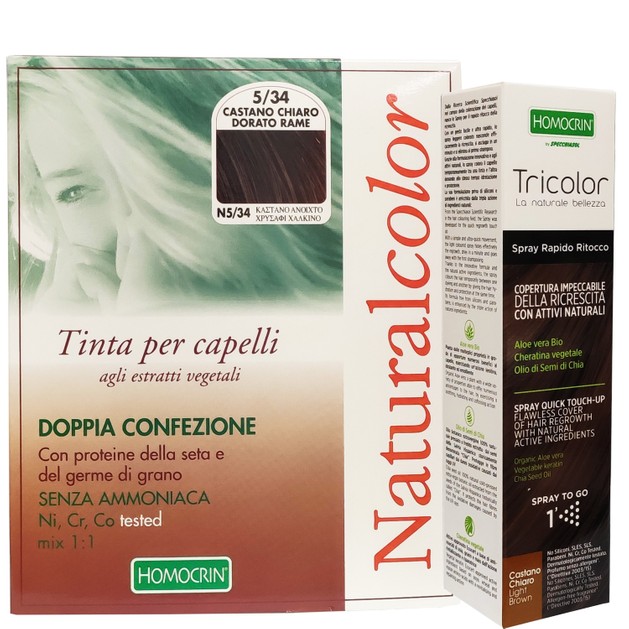 Specchiasol Πακέτο Προσφοράς Homocrin Natural Color Ν5.34 Light Brown 1 Τεμάχιο & Δώρο Homocrin Tricolor Spray 75ml Specchiasol Πακέτο Προσφοράς Homocrin Natural Color Ν5.34 Light Brown 1 Τεμάχιο & Δώρο Homocrin Tricolor Spray 75ml