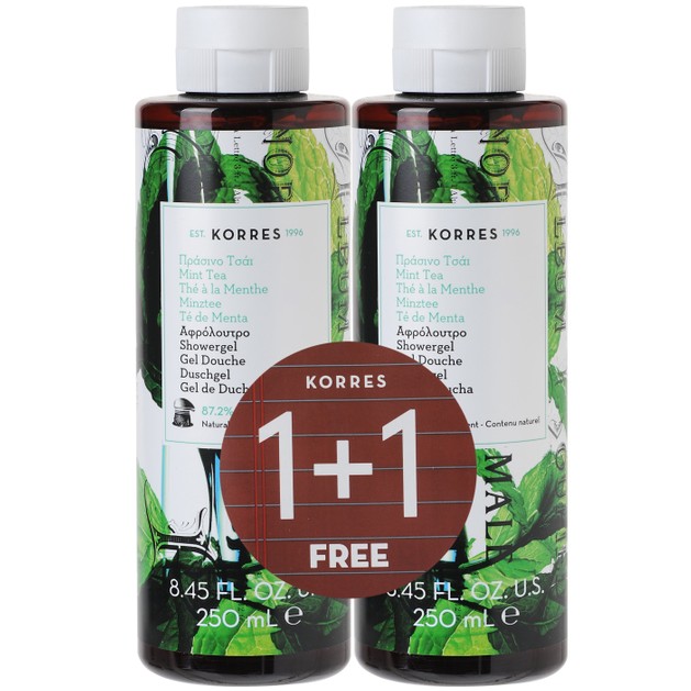 Korres Mint Tea Showergel 250ml 1+1 Δώρο, 2x250ml Korres Mint Tea Showergel 250ml 1+1 Δώρο, 2x250ml