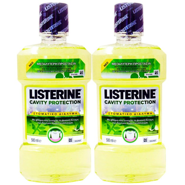 Listerine Πακέτο Προσφοράς Cavity Protection Στοματικό Διάλυμα για Προστασία Από την Τερηδόνα με Πράσινο Τσάι 2x500ml 1+1 Δώρο Listerine Πακέτο Προσφοράς Cavity Protection Στοματικό Διάλυμα για Προστασία Από την Τερηδόνα με Πράσινο Τσάι 2x500ml 1+1 Δώρο