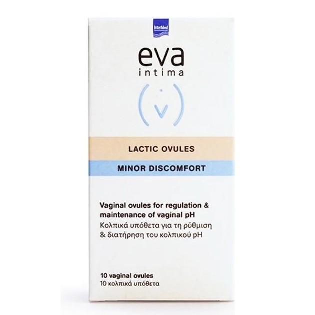 Intermed Eva Intima Lactic Ovules Minor Discomfort Κολπικά Υπόθετα για τη Ρύθμιση του Κολπικού pH 10 Τεμάχια Intermed Eva Intima Lactic Ovules Minor Discomfort Κολπικά Υπόθετα για τη Ρύθμιση του Κολπικού pH 10 Τεμάχια