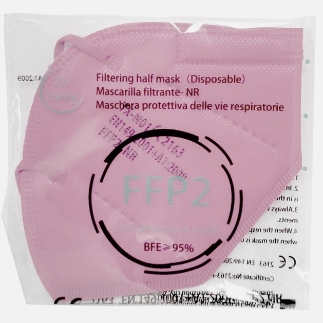 Disposable Non Medical Mask FFP2 KN95 Pink 1 Τεμάχιο Disposable Non Medical Mask FFP2 KN95 Pink 1 Τεμάχιο