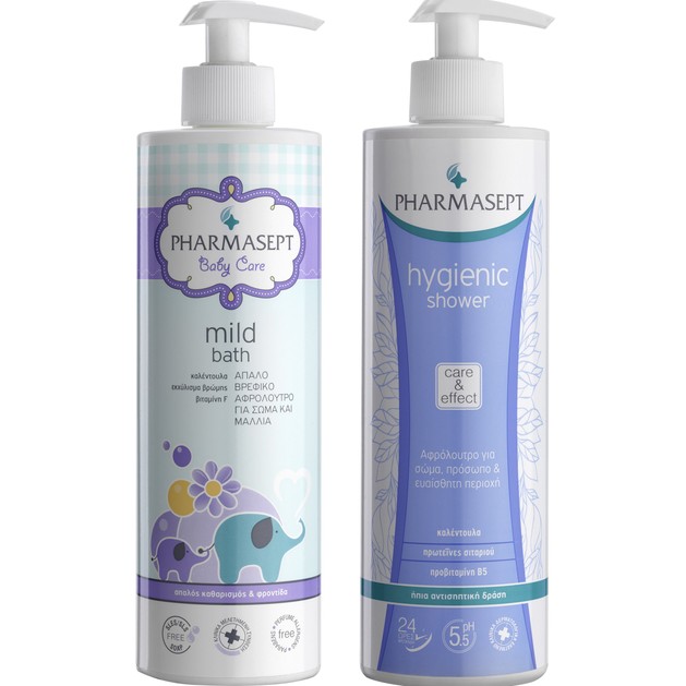 Pharmasept Πακέτο Προσφοράς Baby Care Mild Bath 500ml & Hygienic Shower 500ml σε Ειδική Τιμή Pharmasept Πακέτο Προσφοράς Baby Care Mild Bath 500ml & Hygienic Shower 500ml σε Ειδική Τιμή