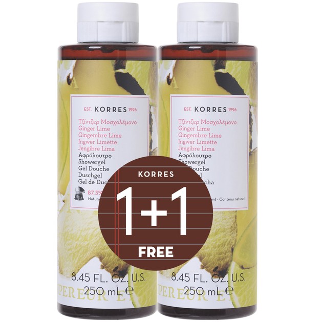 Korres Πακέτο Προσφοράς Shower Gel Ginger Lime 2x250ml 1+1 Δώρο Korres Πακέτο Προσφοράς Shower Gel Ginger Lime 2x250ml 1+1 Δώρο