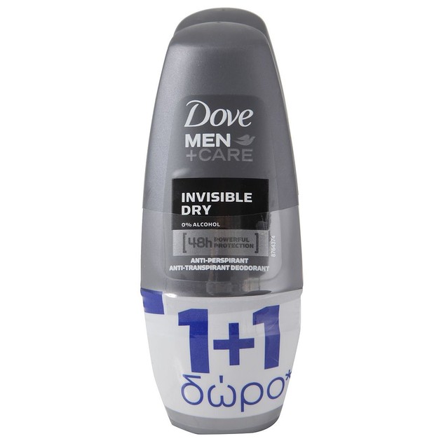 Dove Πακέτο Προσφοράς Men Αποσμητικό Roll on Invisible Dry 50ml 2 x 50ml Dove Πακέτο Προσφοράς Men Αποσμητικό Roll on Invisible Dry 50ml 2 x 50ml