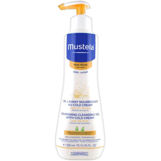 Mustela Nourishing Cleansing Gel With Cold Cream Βρεφικό-Παιδικό Τζελ Καθαρισμού για Σώμα και Μαλλιά 300ml Mustela Nourishing Cleansing Gel With Cold Cream Βρεφικό-Παιδικό Τζελ Καθαρισμού για Σώμα και Μαλλιά 300ml