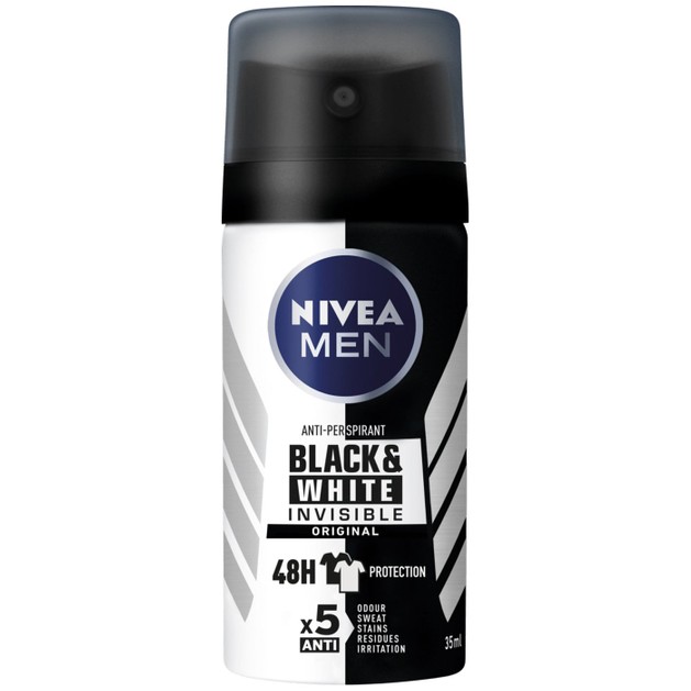 Nivea Men Invisible Black And White Original Anti-Perspirant Deodorant Spray 35ml Nivea Men Invisible Black And White Original Anti-Perspirant Deodorant Spray 35ml