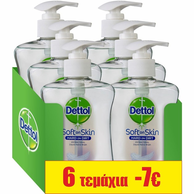 Dettol Πακέτο Προσφοράς Liquid Soap Sensitive Αντιβακτηριδιακό Υγρό Κρεμοσάπουνο για Ευαίσθητες Επιδερμίδες 6x250ml Dettol Πακέτο Προσφοράς Liquid Soap Sensitive Αντιβακτηριδιακό Υγρό Κρεμοσάπουνο για Ευαίσθητες Επιδερμίδες 6x250ml