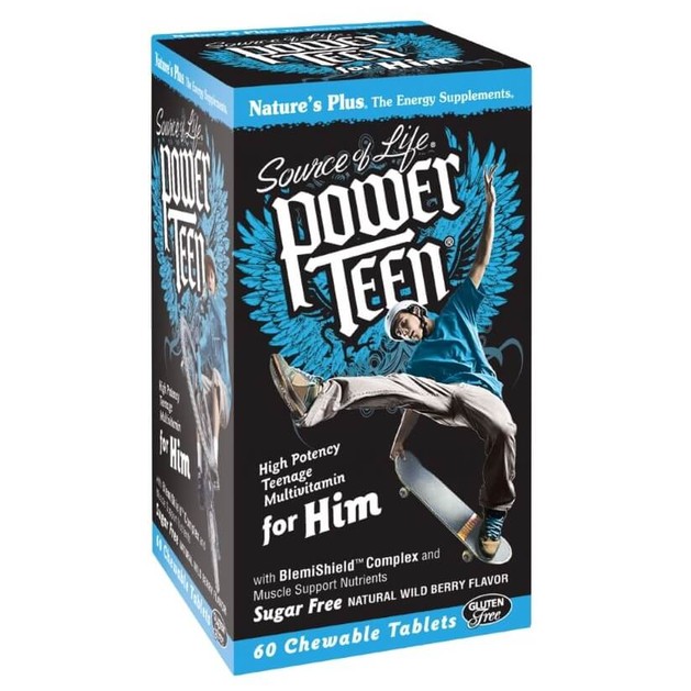 Nature\'s Plus Power Teen For Him Συμπλήρωμα Διατροφής Αγοριών για Ενέργεια 60 Μασώμενες Ταμπλέτες Nature\'s Plus Power Teen For Him Συμπλήρωμα Διατροφής Αγοριών για Ενέργεια 60 Μασώμενες Ταμπλέτες