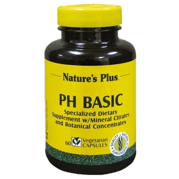 Nature\'s Plus pH Basic Συμπλήρωμα Διατροφής για την Απομάκρυνση των Περιττών Οξέων Φυτικές 60 Κάψουλες Nature\'s Plus pH Basic Συμπλήρωμα Διατροφής για την Απομάκρυνση των Περιττών Οξέων Φυτικές 60 Κάψουλες