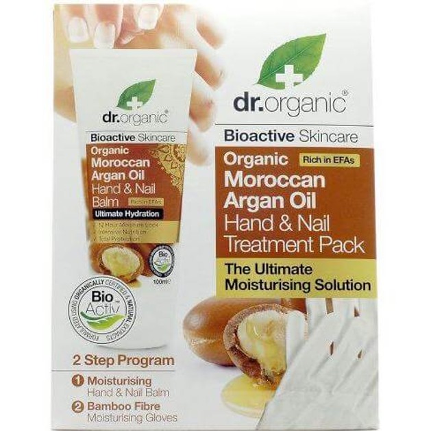 Dr. Organic Moroccan Argan Oil Hand & Nail Balm, 100ml & ΔΩΡΟ Ενυδατικά Γάντια, 2 τεμάχια Dr. Organic Moroccan Argan Oil Hand & Nail Balm, 100ml & ΔΩΡΟ Ενυδατικά Γάντια, 2 τεμάχια
