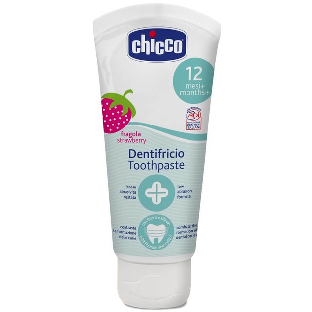 Chicco Οδοντόκρεμα Φράουλα με Φθόριο12m+ 50ml Chicco Οδοντόκρεμα Φράουλα με Φθόριο12m+ 50ml