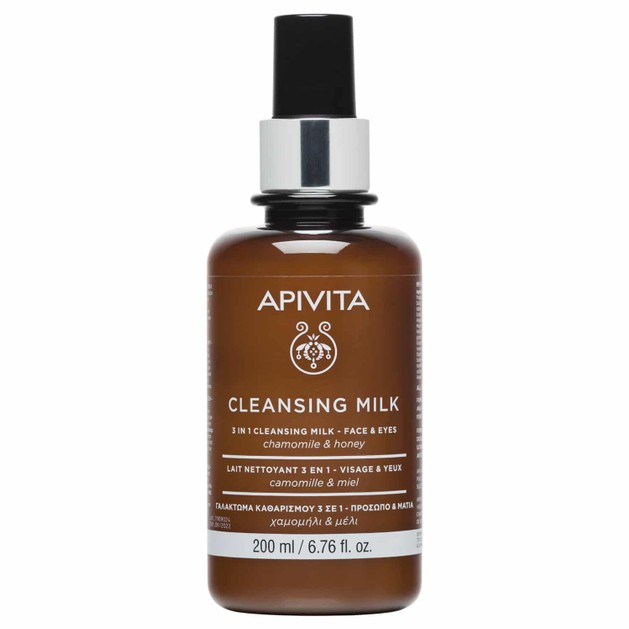 Apivita Cleansing Milk 3 in 1 Face & Eye With Chamomile & Honey 200ml Apivita Cleansing Milk 3 in 1 Face & Eye With Chamomile & Honey 200ml