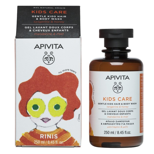 Apivita Kids Shampoo & Shower Gel With Honey & Mandarin 250ml Apivita Kids Shampoo & Shower Gel With Honey & Mandarin 250ml