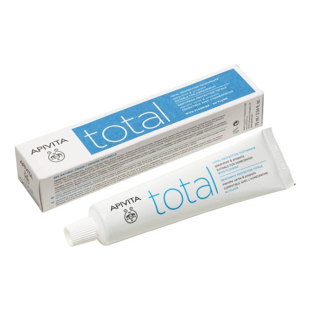 Apivita Natural Dental Care Total Toothpaste With Spearmint & Propolis 75ml Apivita Natural Dental Care Total Toothpaste With Spearmint & Propolis 75ml