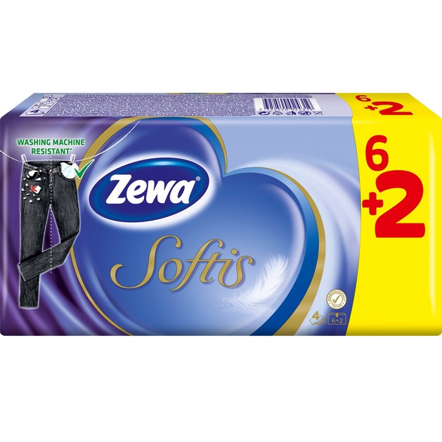 Zewa Softis Classic Χαρτομάντηλα Τσέπης 6+2 τμχ Zewa Softis Classic Χαρτομάντηλα Τσέπης 6+2 τμχ