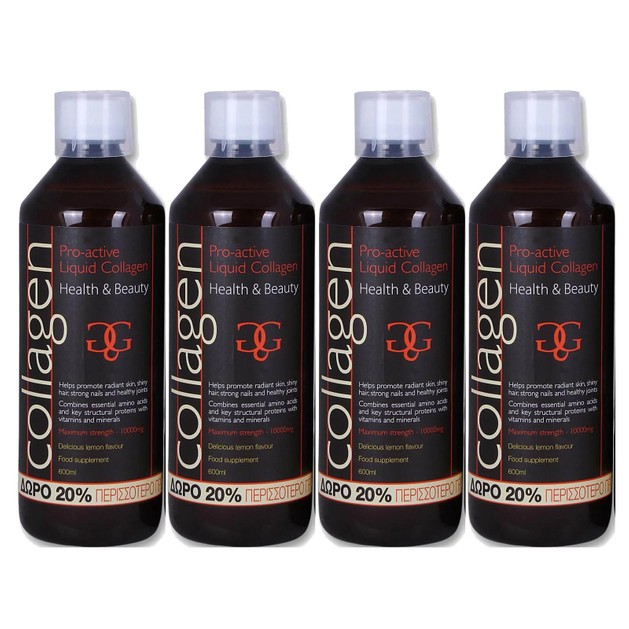 Collagen ProActive Πακέτο Προσφοράς Πόσιμο Κολλαγόνο 4x500ml Δώρο 20% Επιπλέον Ποσότητα Collagen ProActive Πακέτο Προσφοράς Πόσιμο Κολλαγόνο 4x500ml Δώρο 20% Επιπλέον Ποσότητα